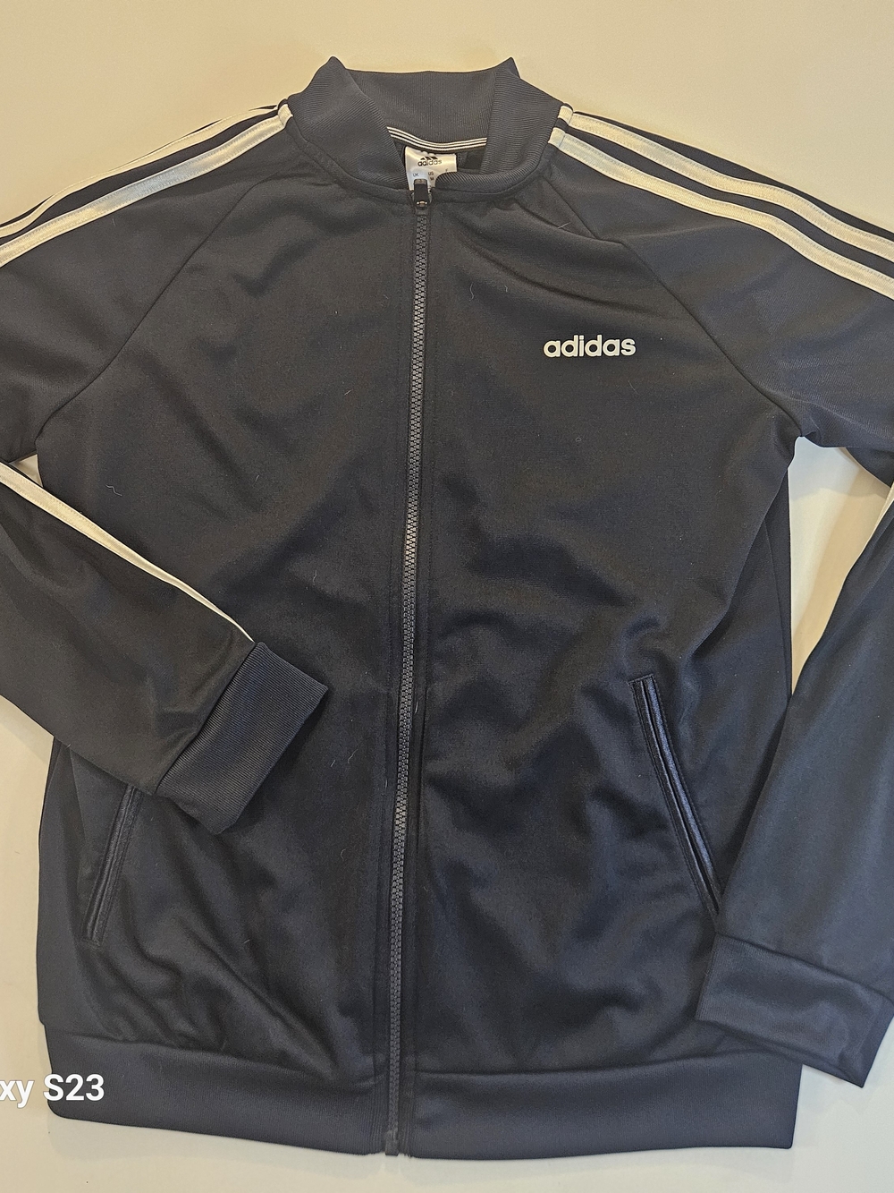 adidas Black Track Jacket with White 3-Stripes